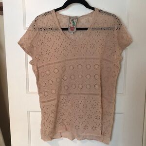 Eyelet Lace Top in Champagne